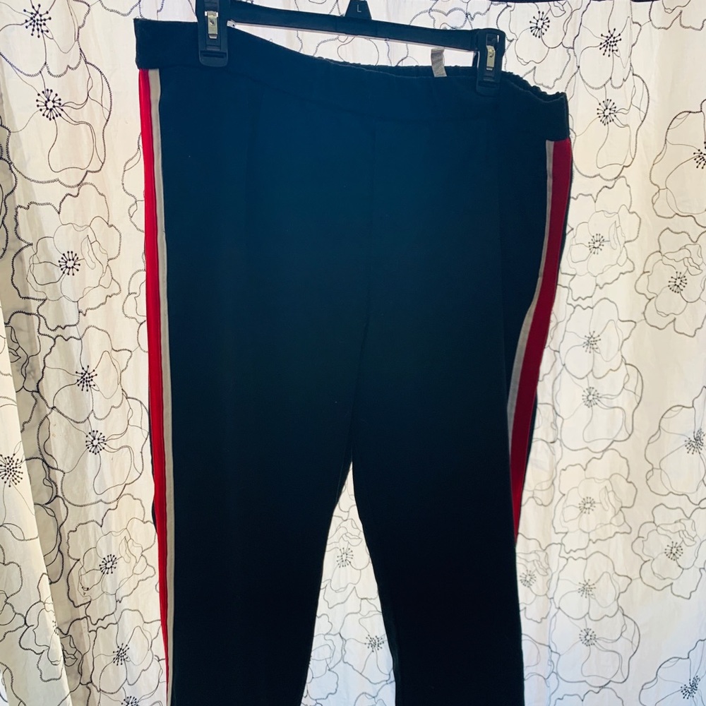 Zara Track Style Pants Size XL Red/White Stripe